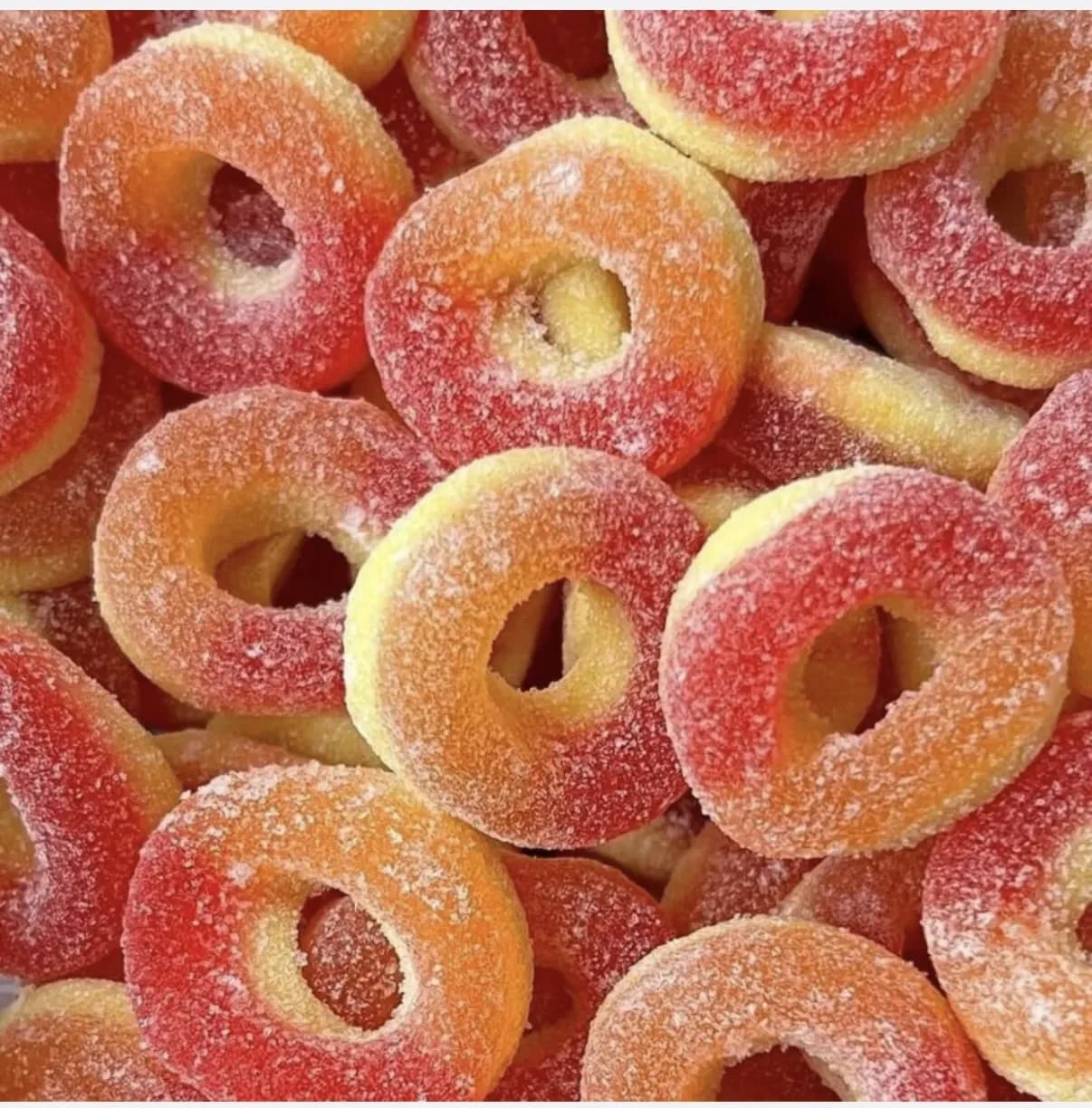 Anneaux pêche sucrés - 100 gr